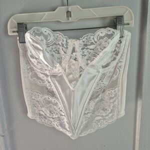 Vintage Dior White Lace Bustier